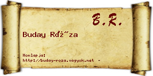 Buday Róza névjegykártya
